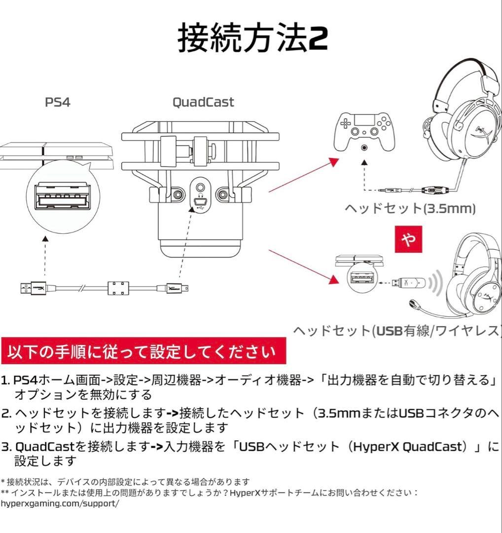 HyperX QuadCast コンデンサーマイク USB接続
