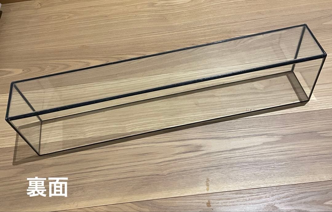 (未使用)ガラス花瓶フラット水槽　横幅60.5cm×縦9cm×高さ15.5cm