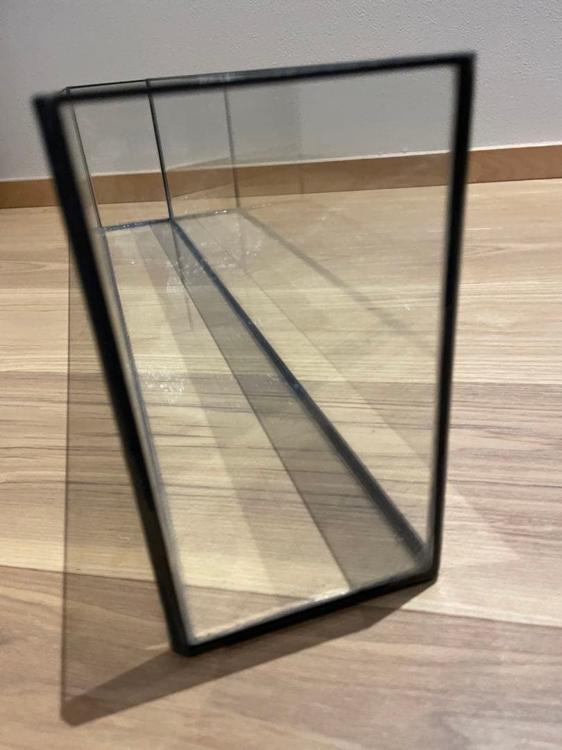 (未使用)ガラス花瓶フラット水槽　横幅60.5cm×縦9cm×高さ15.5cm