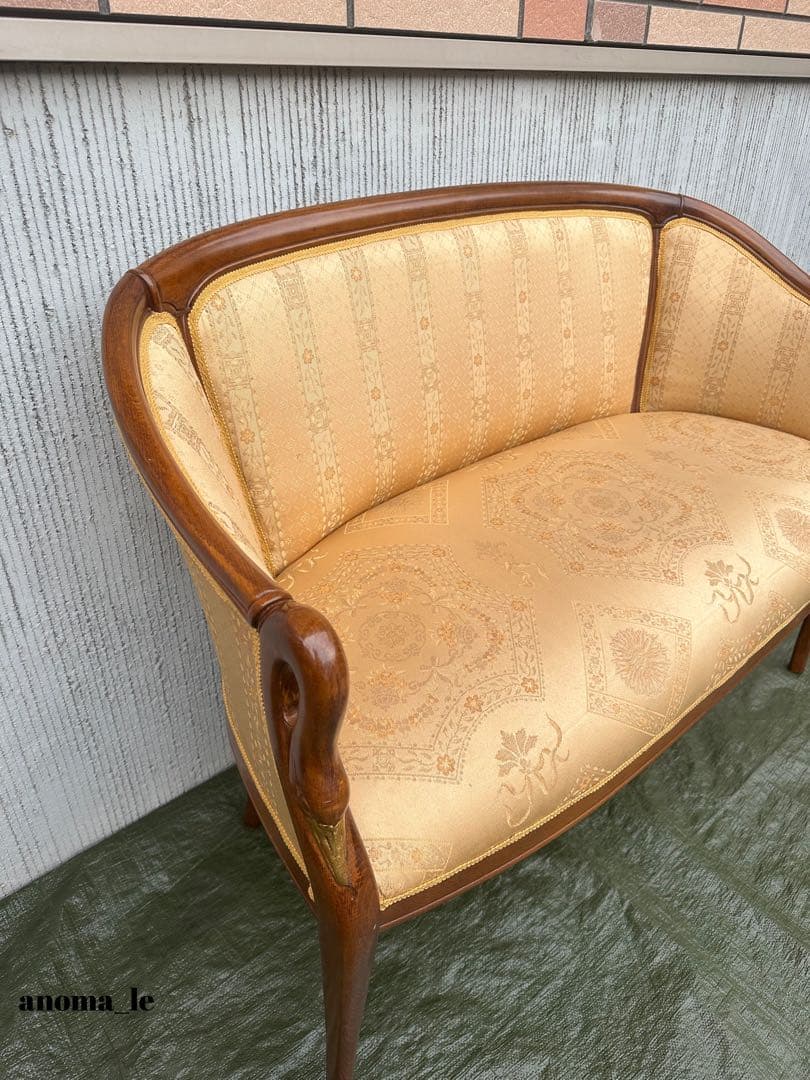 【ソファ】2人掛けソファ　ラウンジチェア　ファブリック　ヨーロピアンクラシカル◎