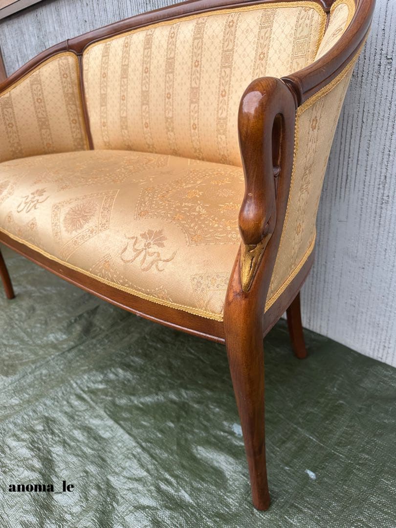 【ソファ】2人掛けソファ　ラウンジチェア　ファブリック　ヨーロピアンクラシカル◎