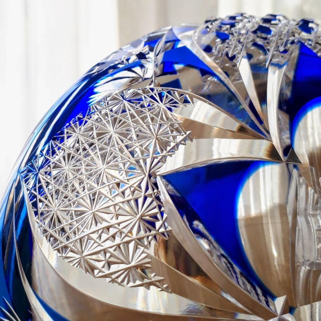 綾切子　黒木国昭 作　飾り中皿【 未使用・美品 】現代ガラス芸術の巨匠 作品