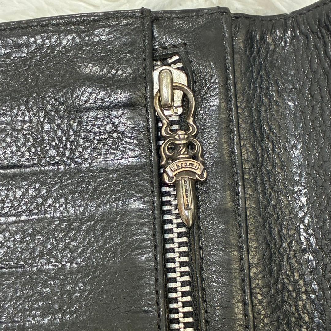 【専用】CHROME HEARTSクロムハーツ ウェーブウォレットブラックレザー