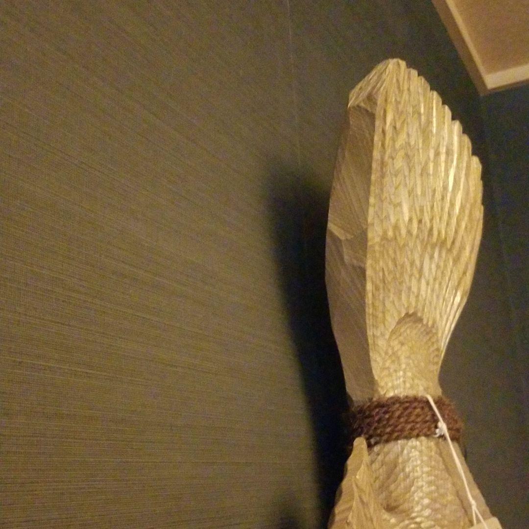 魚の置物　黒かれい彫刻