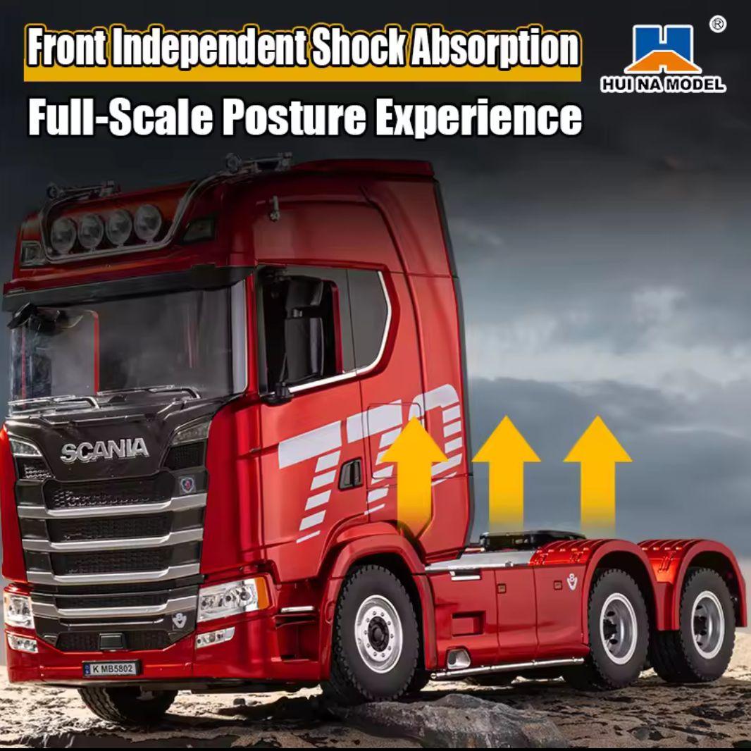 【新品】スカニア 770S V8 ヘッド本体＋トレーラーセット 1/18 レッド