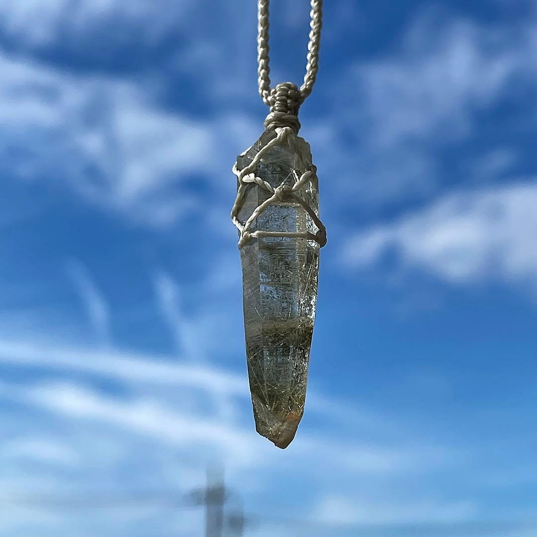 ヒマラヤ水晶 ガネッシュヒマール ＊ マクラメネックレス ペンダント 12