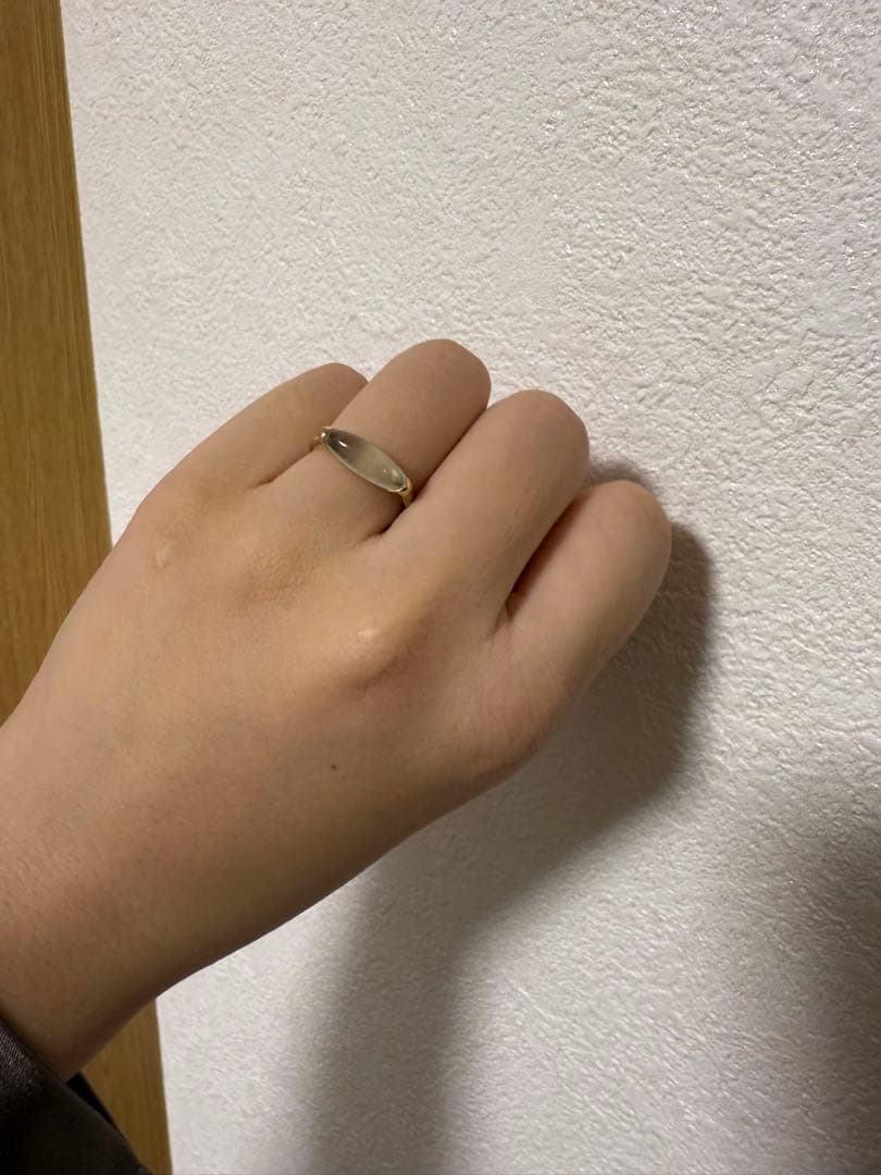 アガット★プレナイト 葡萄石 リング★K10 9号