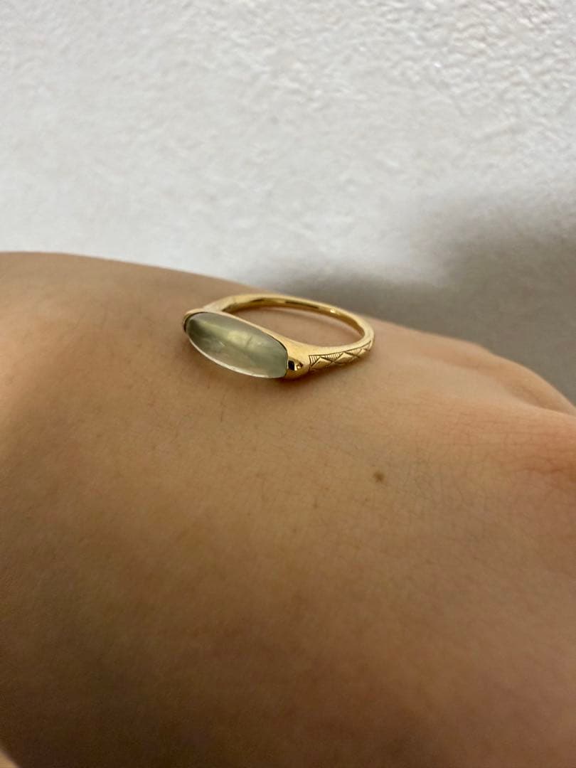 アガット★プレナイト 葡萄石 リング★K10 9号