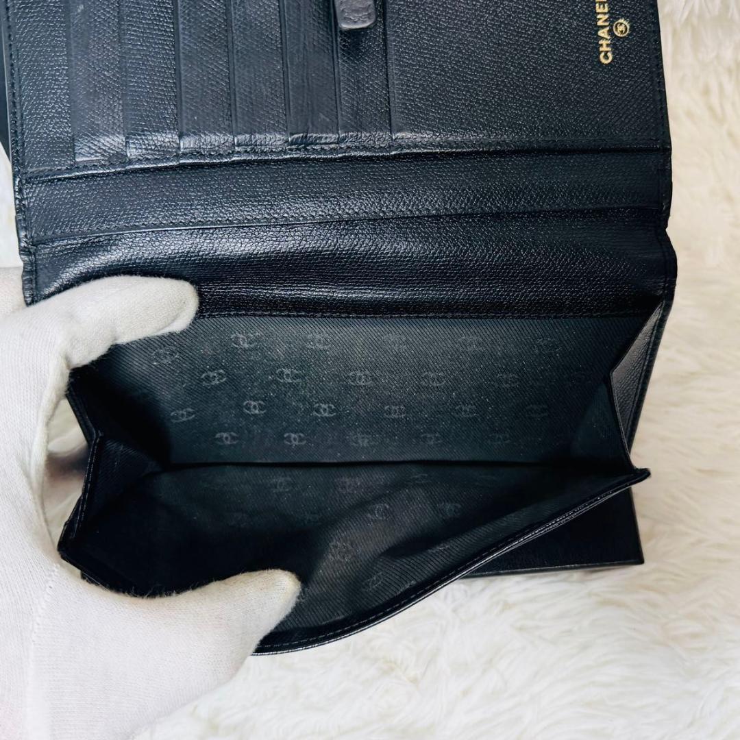 【セール！】シャネル CHANEL 二つ折り長財布 ココマークスナップベルト付き