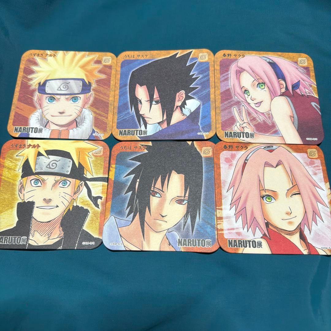 NARUTO展 うずまきナルト うちはサスケ 春野サクラ 6枚セット コースター