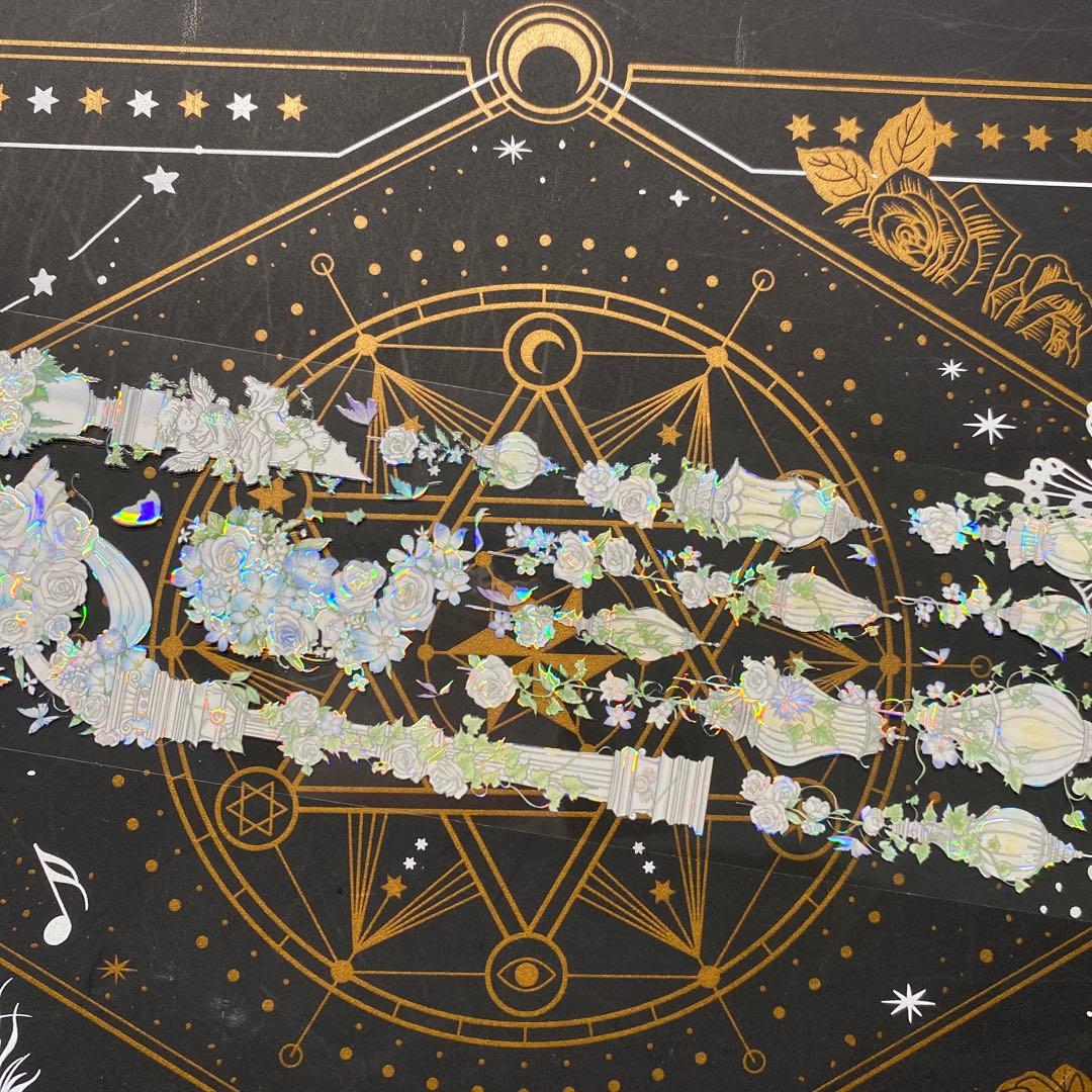 【9189】海外　マステ中古巻　貝殻光マスキングテープ　お花　ガーデン　残量多め