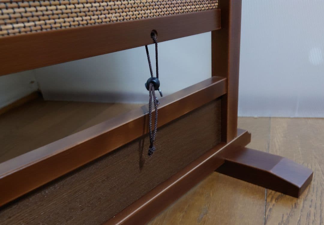 #和風衝立#間仕切り　燻し竹　変わり織り暖簾使用　和風１枚式衝立