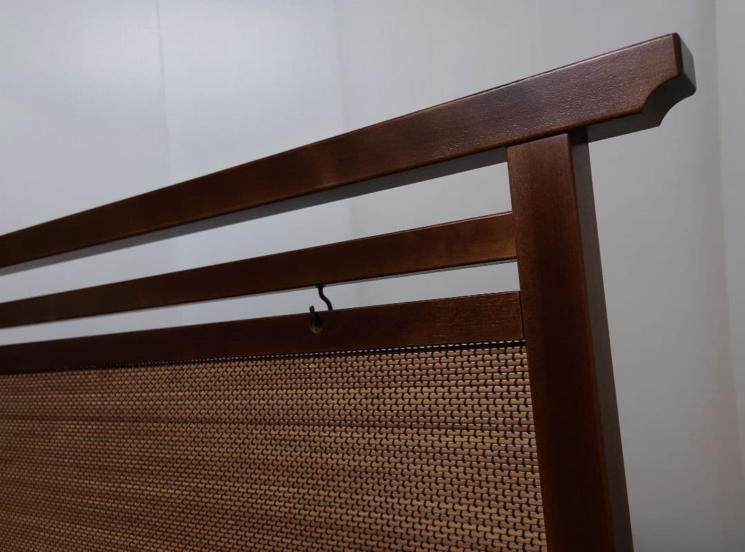 #和風衝立#間仕切り　燻し竹　変わり織り暖簾使用　和風１枚式衝立