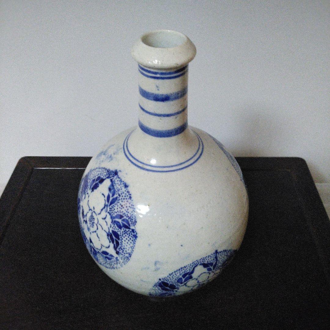 NO612 会津本郷焼　印版徳利　幕末～明治