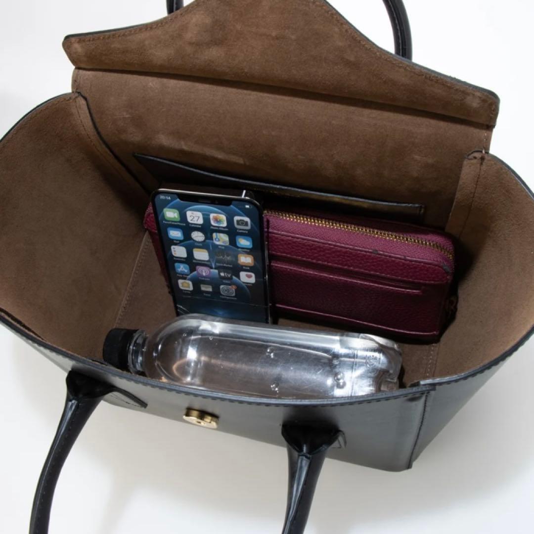 定価42,900円 クリスチャンヴィラ フラップ ハンドバッグ トートバッグ 黒