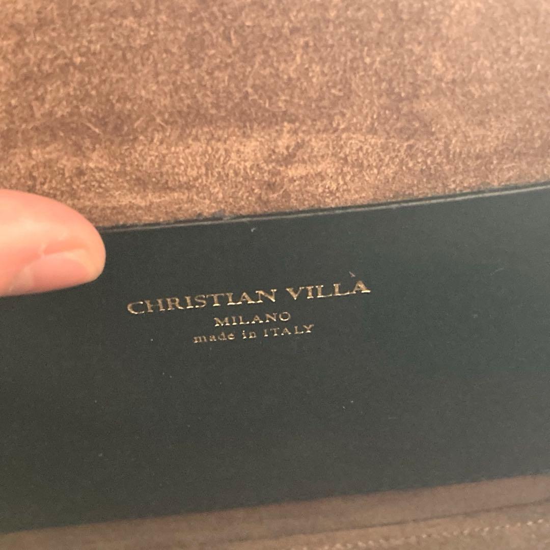 定価42,900円 クリスチャンヴィラ フラップ ハンドバッグ トートバッグ 黒