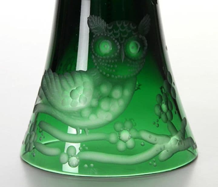 マイセンクリスタル ディナーベル フクロウ(グリーン) 11cm