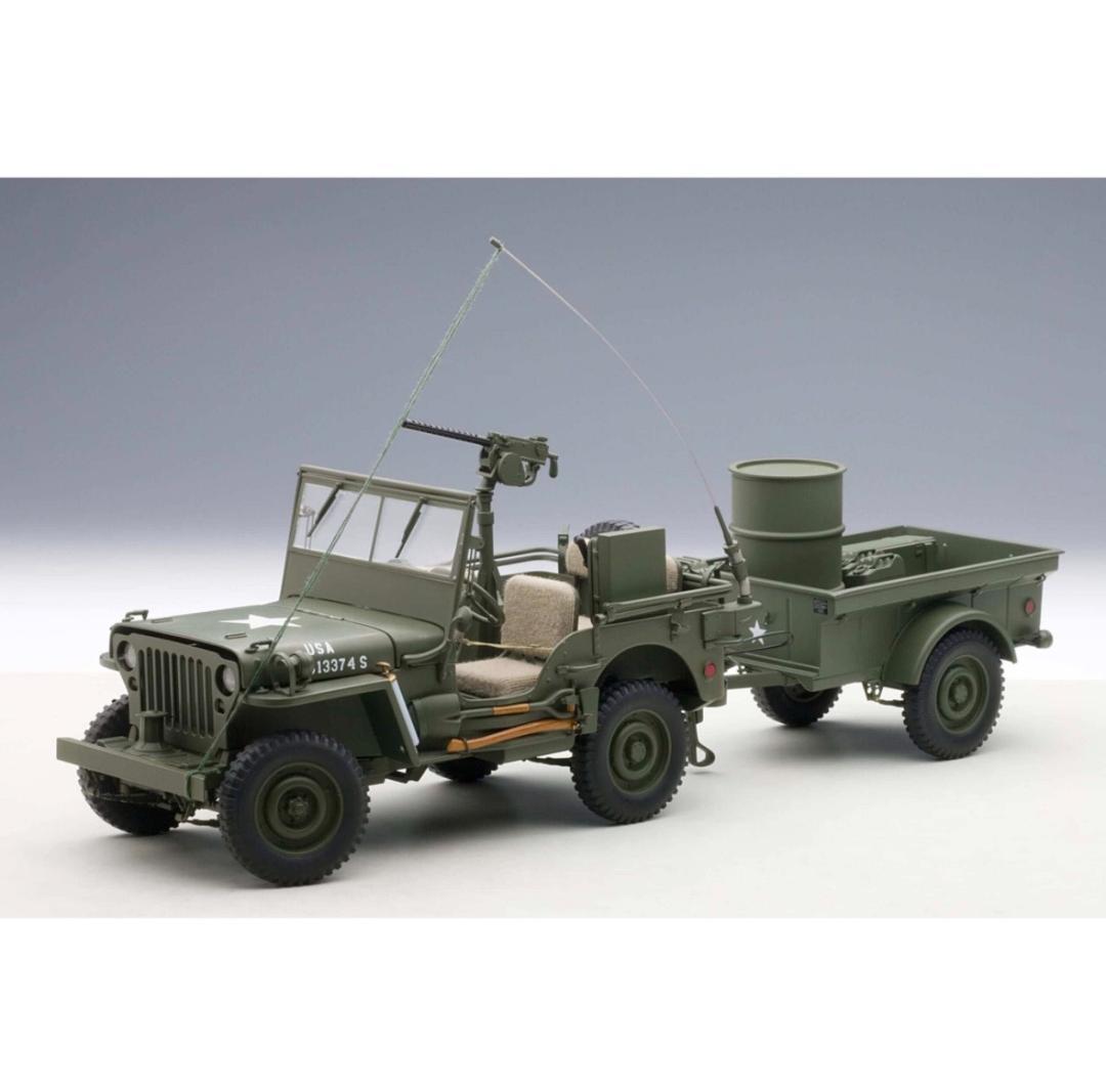 未開封　オートアート　Willys Jeep with trailer 1/18