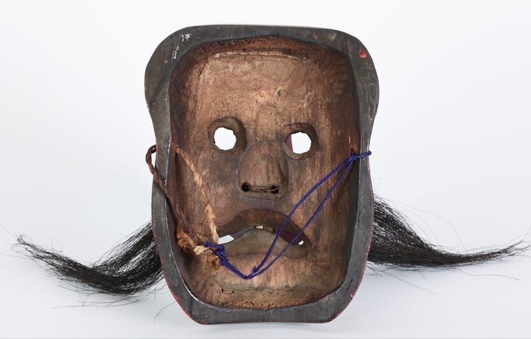 木彫神楽面 小天狗 赤天狗 古面 縁起物 魔除け 能面 狂言面 古美術 骨董品