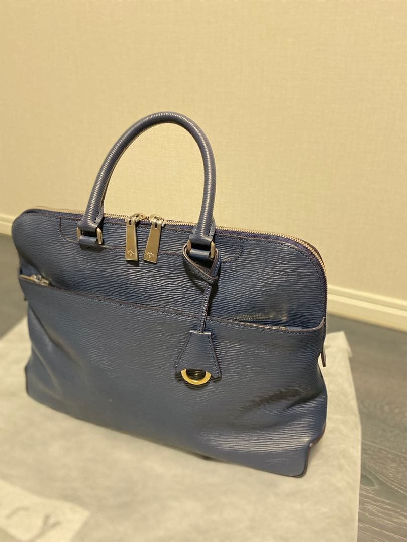 アニアリ　aniary ネイビー レザー ビジネスバッグ　美品　キレイ