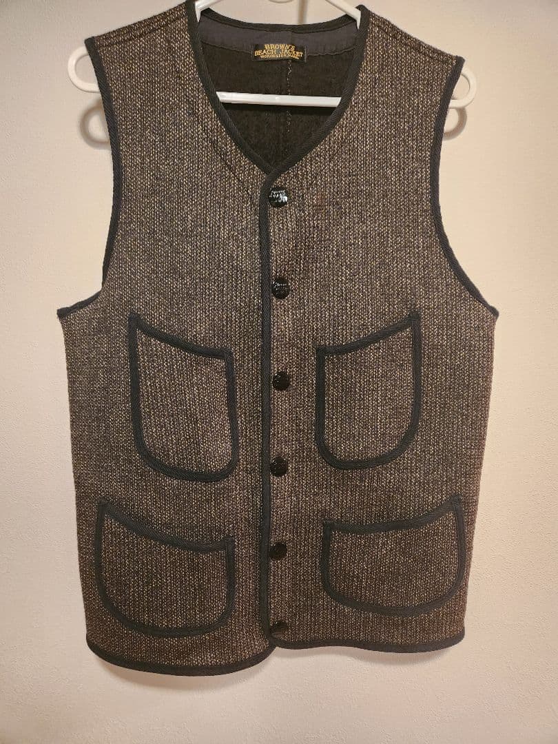 ロストヒルズ　復刻　BROWN'S BEACH ベスト　ブラウンズビーチ　ごま塩