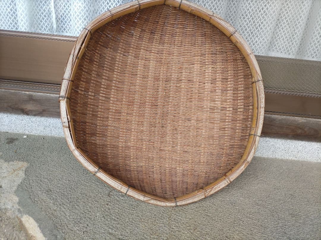 昭和レトロ　特大　丸型　竹ザル　竹かご　竹細工