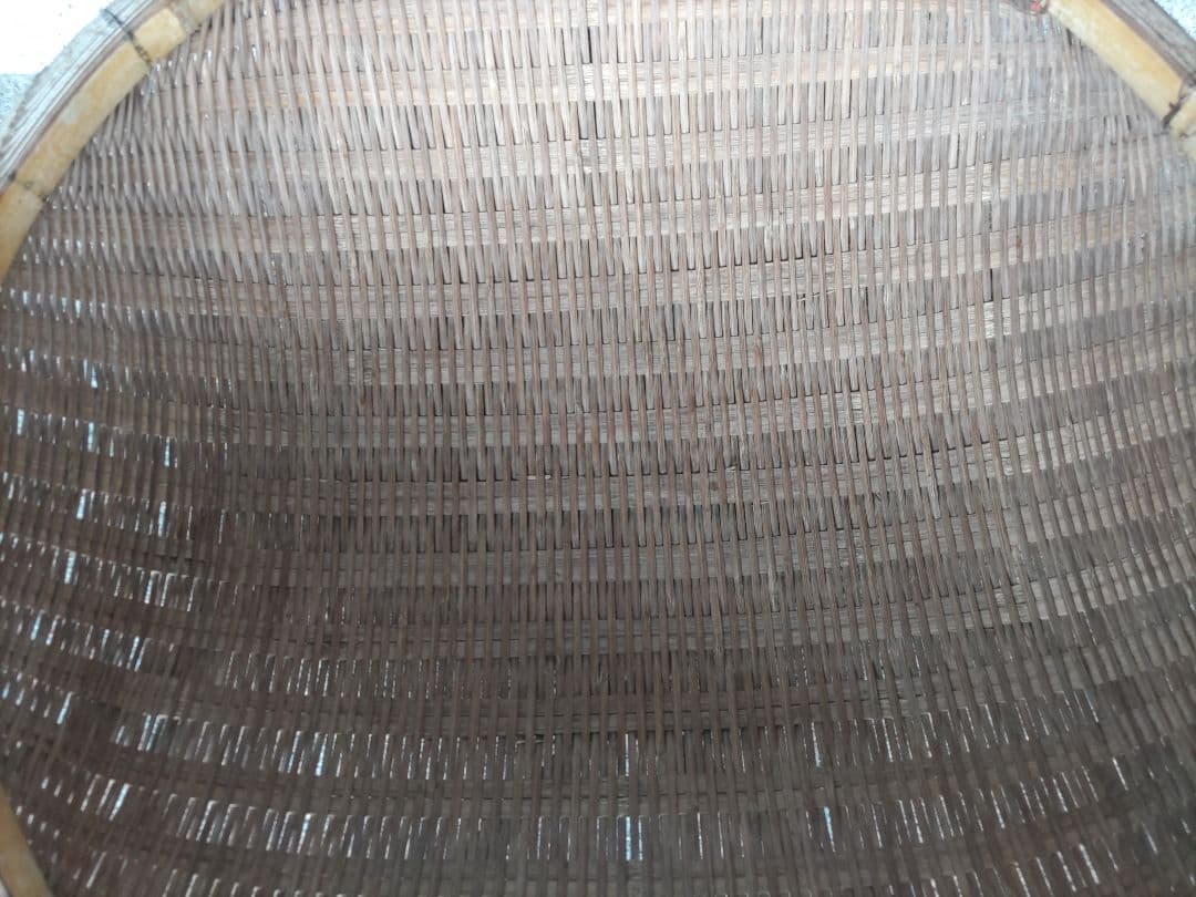 昭和レトロ　特大　丸型　竹ザル　竹かご　竹細工