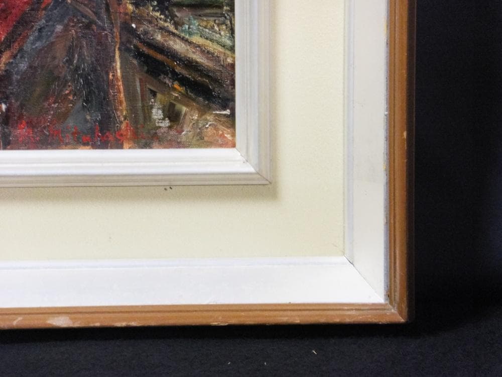 三觜正之　直筆サイン『街 ザグレブ市（ユーゴ）』油彩 8号 0313G