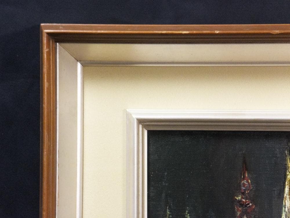 三觜正之　直筆サイン『街 ザグレブ市（ユーゴ）』油彩 8号 0313G