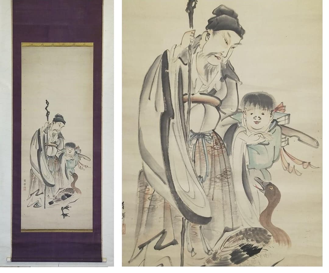 ♥掛軸　横山清暉　人物　掛け軸　骨董品