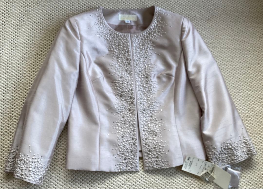 イギン Zibelin正装用結婚式マザーズドレスライトグレー ビーズ刺繍 スーツ