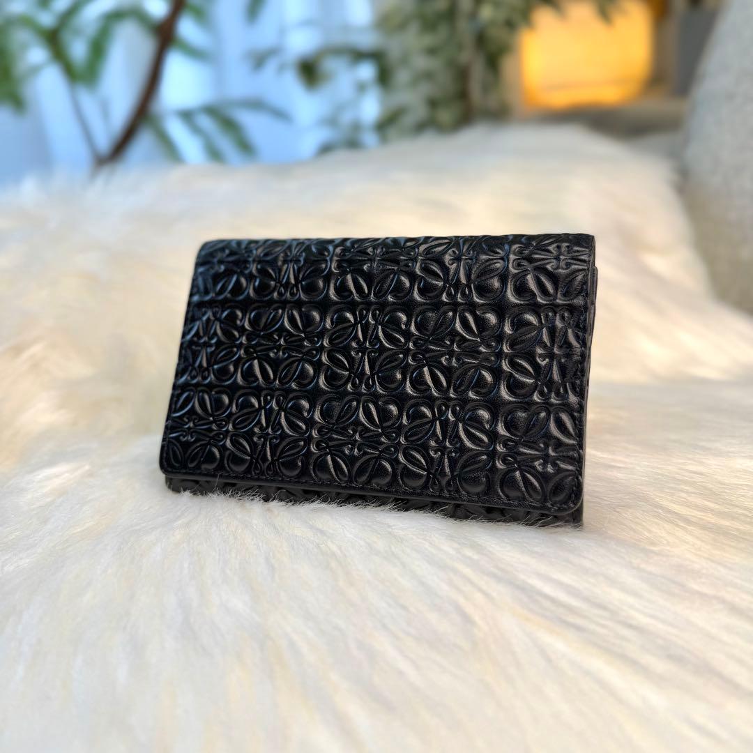 LOEWE ロエベ リピート アナグラム ミディアムウォレット ブラック