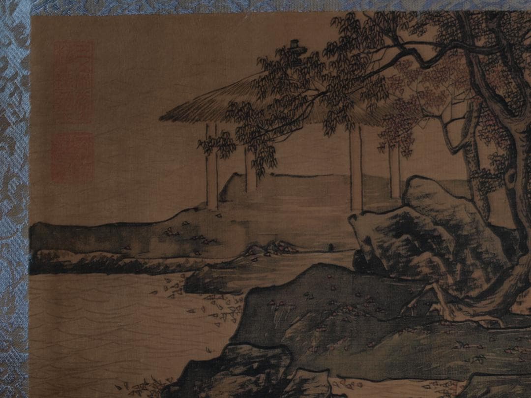 骨董市仕入れ品　中国明時代の掛軸　唐寅作 激安骨董品　BD735A11-7