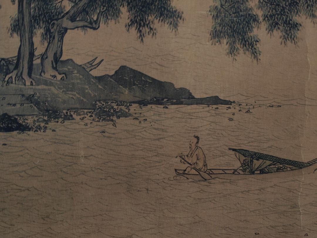 骨董市仕入れ品　中国明時代の掛軸　唐寅作 激安骨董品　BD735A11-7