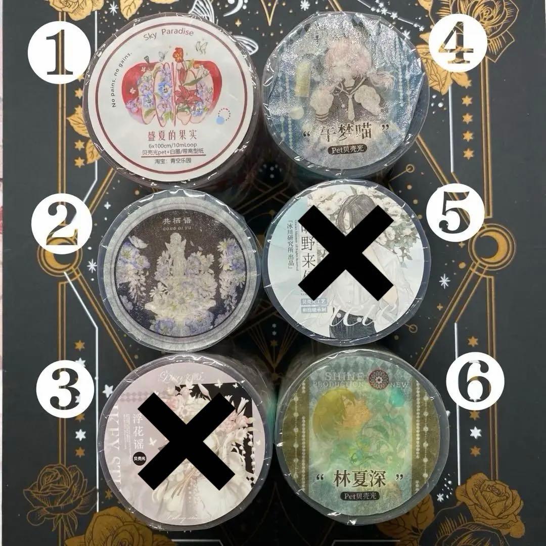 【M】海外　10m巻　貝殻光マスキングテープ　人物系/お花系/男の子　女の子