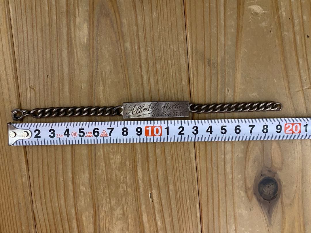 40s WW2 スウィートハートジュエリー IDブレスレット シルバー 925