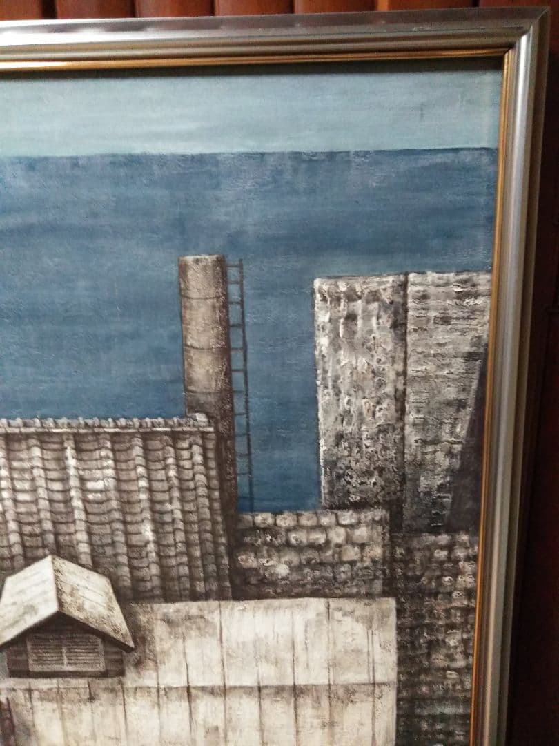 日本画(38)　海辺の廃屋