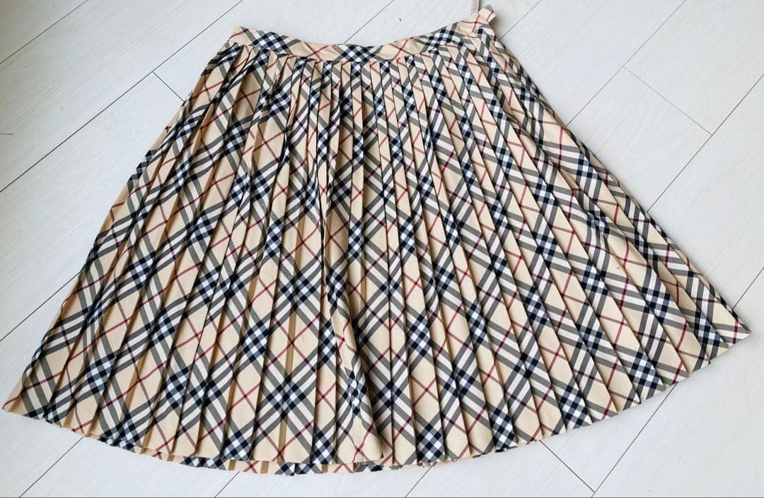 バーバリーブルーレーベル ノバチェック プリーツスカート38