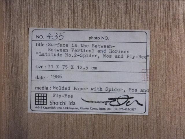 現代美術 井田照一　直筆サイン 作品証明書『垂直と地平線の間-昆虫』1205G