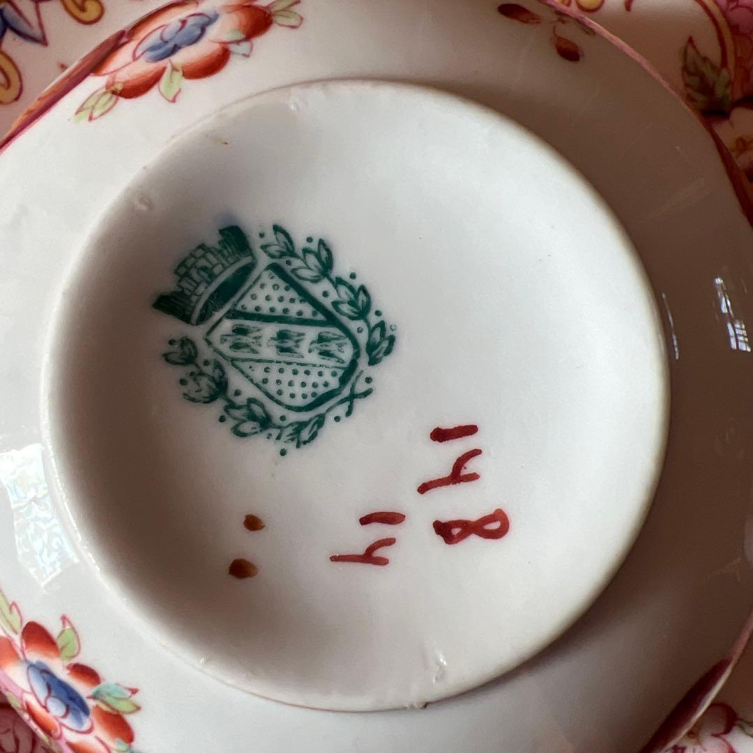 フランスサルグミンヌ窯、Mintonパターン148 ティーカップ＆ソーサー