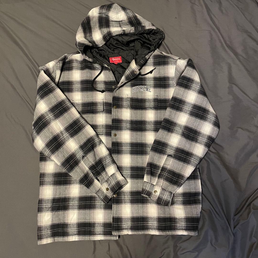 ジャケット・アウター Supreme Quilted Hooded Plaid Shirt