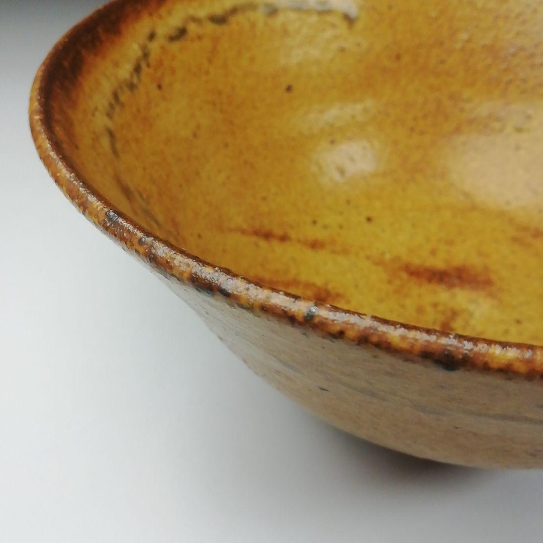 Ｔ６３２　茶碗　『黄伊羅保茶碗』『朴冨元 作』『大徳寺 神波東嶽 書付』　共箱