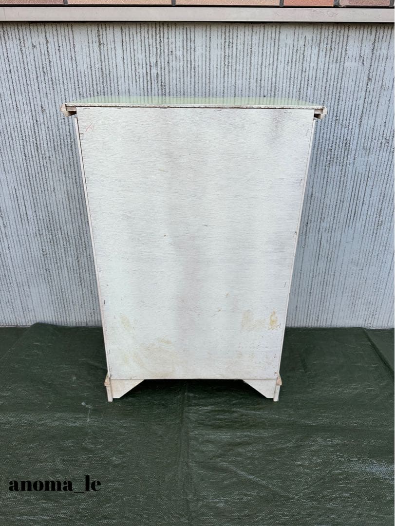 【チェスト】木製　トールペイント　シャビーシック　3段収納　花台　アンティーク◎