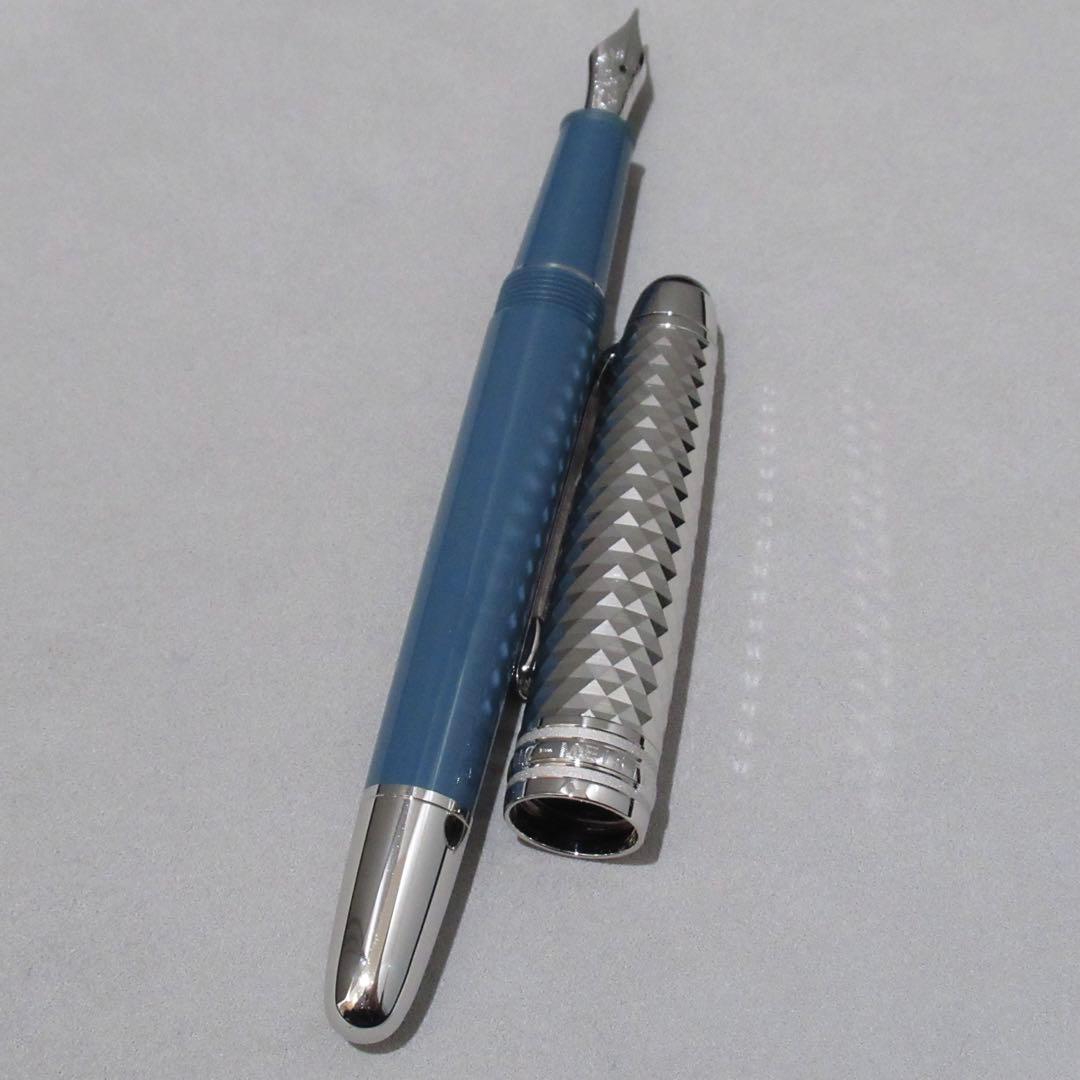 モンブラン 万年筆 145 グレイシャー ブルーグレー ドゥエ 129403