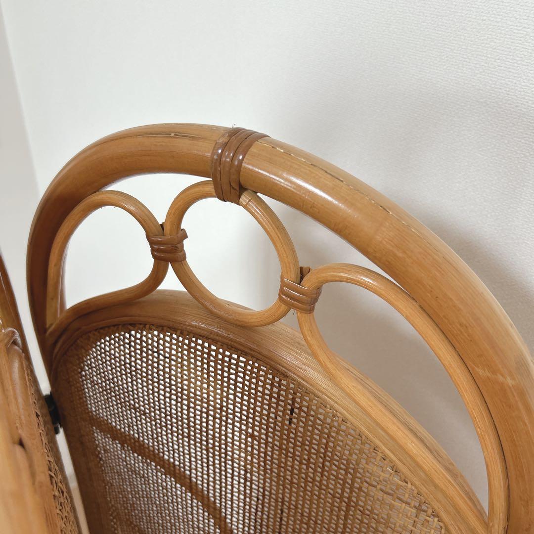 昭和レトロ エスニック ラタン 4連 パーテーション 間仕切り 仕切り