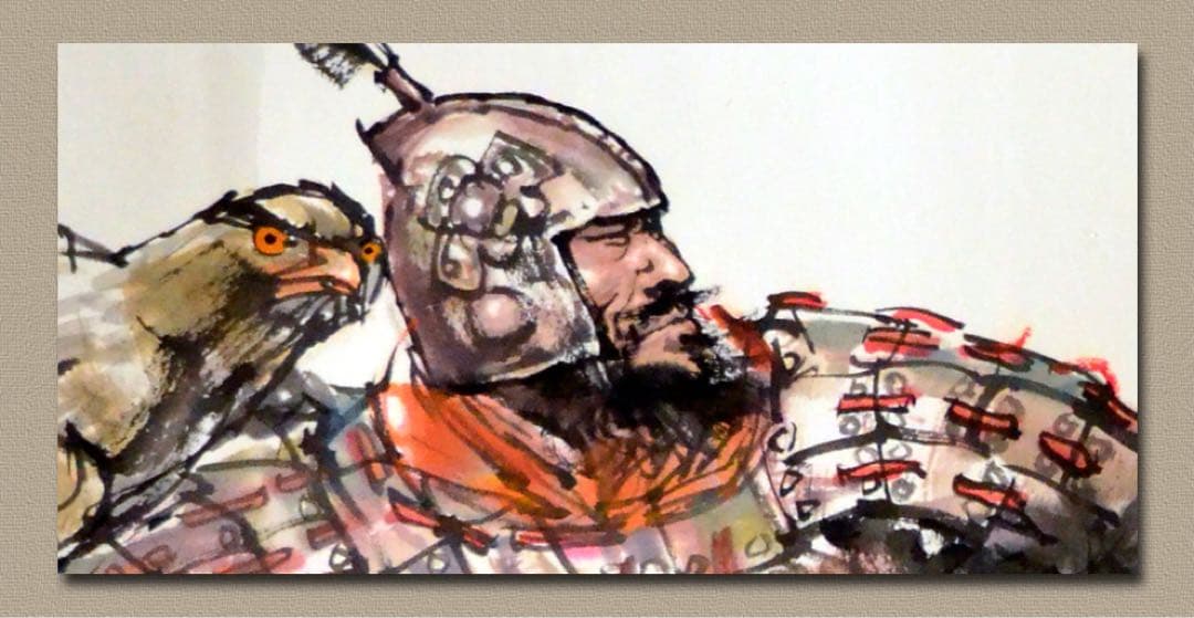 《チベットの風（祁連風）》中国古代の将軍 人物水墨画 中国の著名な画家