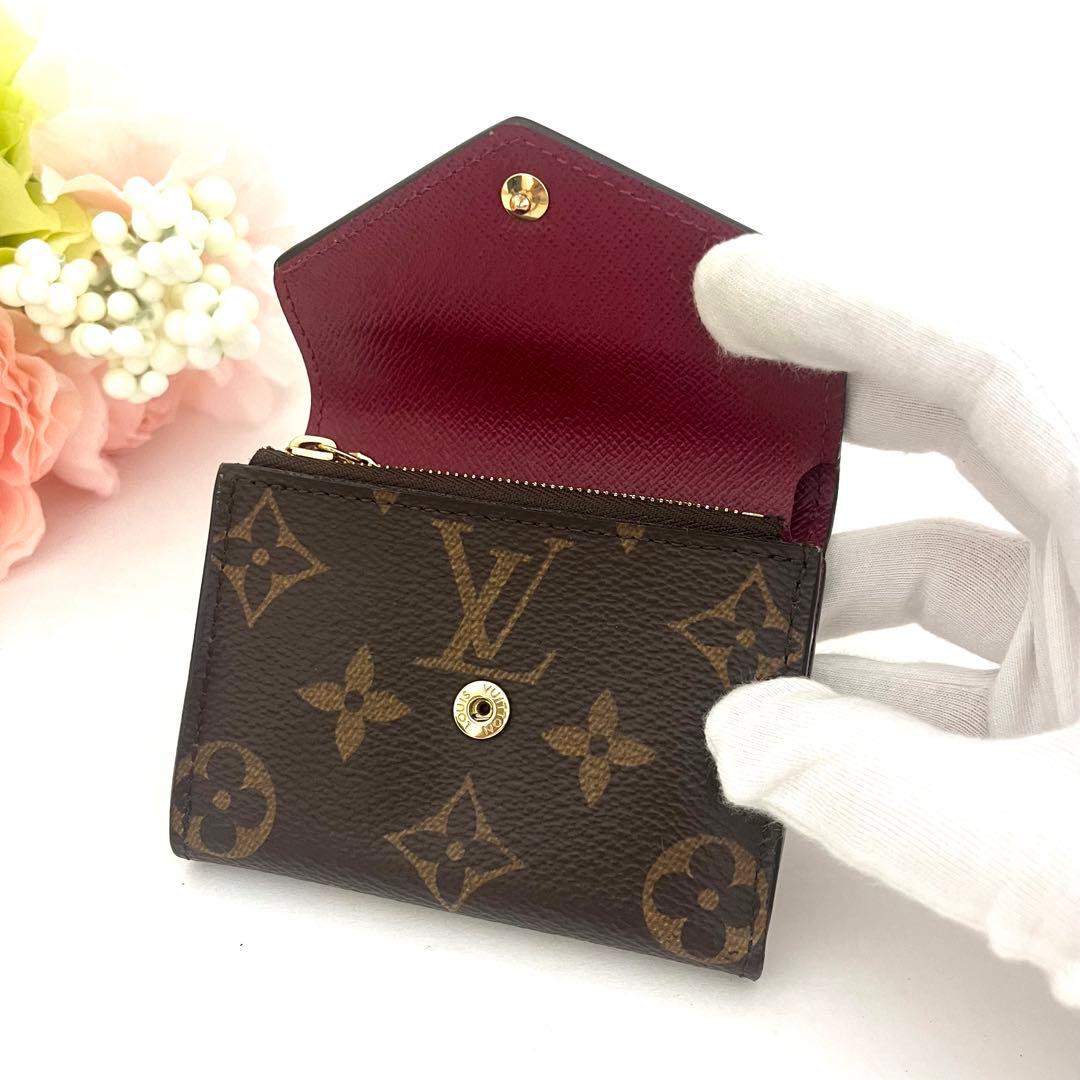 ポルトフォイユゾエ フューシャ ルイヴィトン モノグラム コンパクト財布