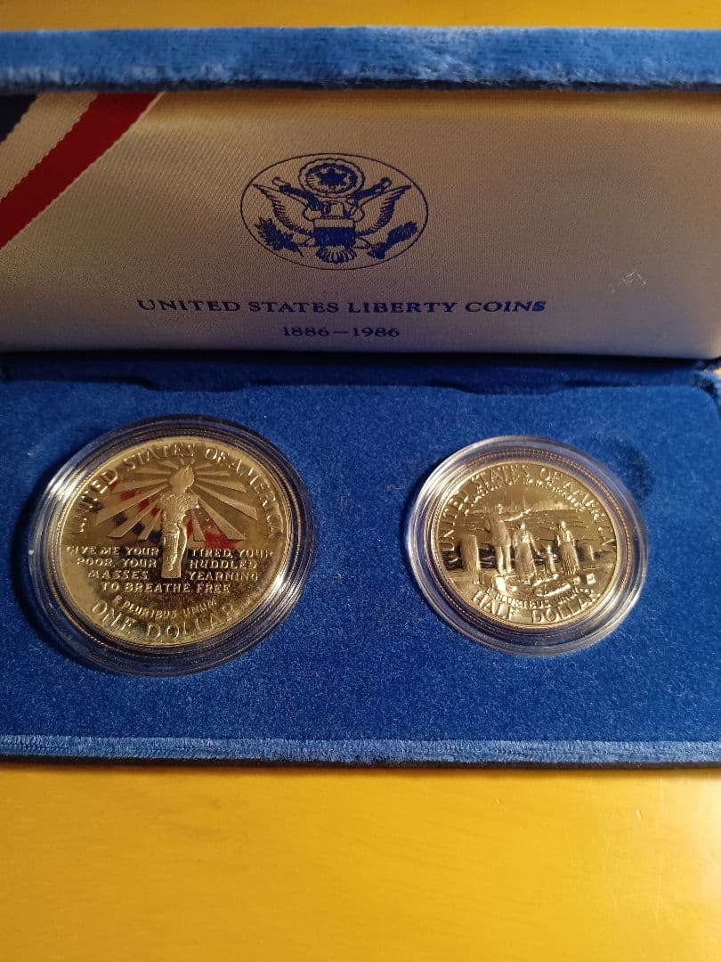 1986年 アメリカ 自由の女神 記念セット (銀0.900入り)
