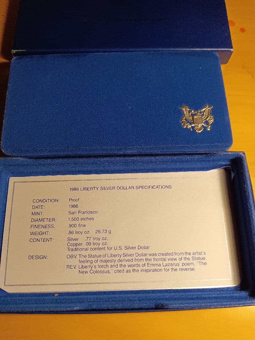 1986年 アメリカ 自由の女神 記念セット (銀0.900入り)