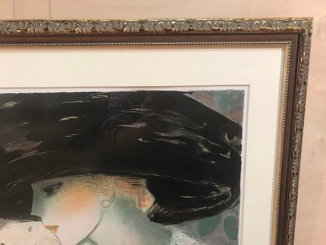 カシニョール「黒い帽子の婦人」　リトグラフ刷りポスター　サイン・エディション無し